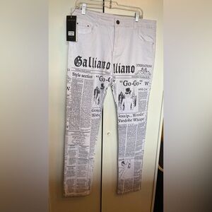 Dant Bulun men’s skinny jeans with newspaper print size 38 with tag
